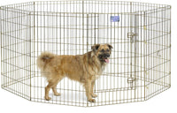 MidWest 30-Inch Exercise Pen, Single Door, 16 Sq Ft Play Area – Essentials for Dogs - Gold Zinc w/ Door / 36" H