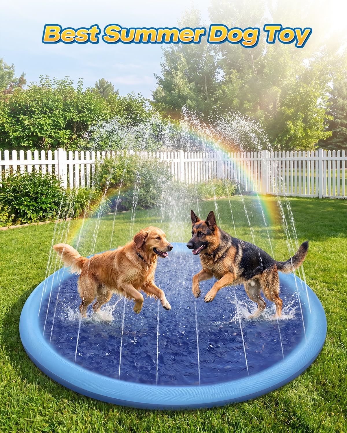 Raxurt Non-Slip Splash Pad for Kids and Dog - Blue / 67in - image 4