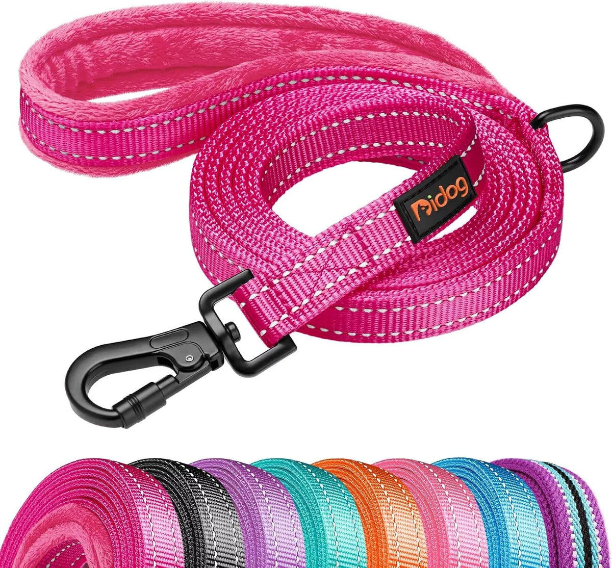 6FT Reflective Dog Leash for Small Medium Dogs, 5/8" Width - Hot Pink / 3/4''x 6 FT