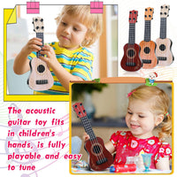 Lenwen 6 pack 10 inch mini toy guitars for kids with 4 nylon strings in three colors - view 5