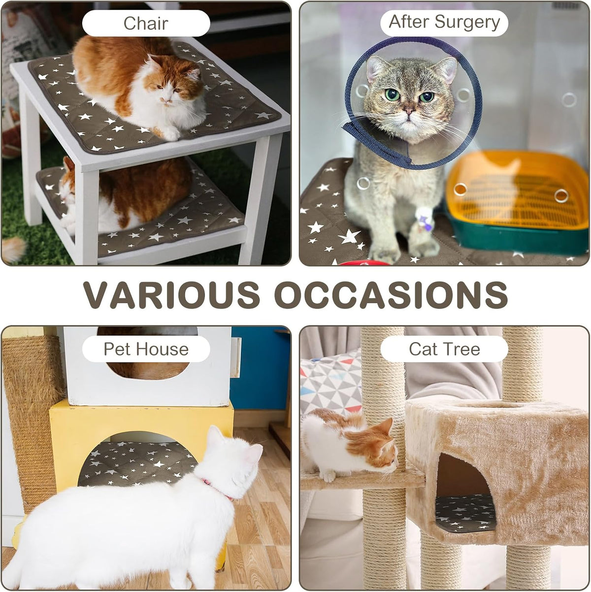 4 Pack Self Warming Cat Bed - Brown / 18'' X 18'' / Square - image 3