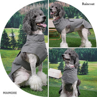 Waterproof Dog Raincoat with Reflective Strip - Medium / Gray - image 4