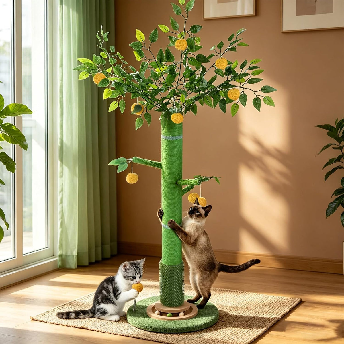 46" Tall Cat Scratching Post - Green(50" Tall)