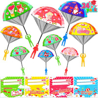CPSYUB 6 Christmas mini parachute toys with bell keyring accessories