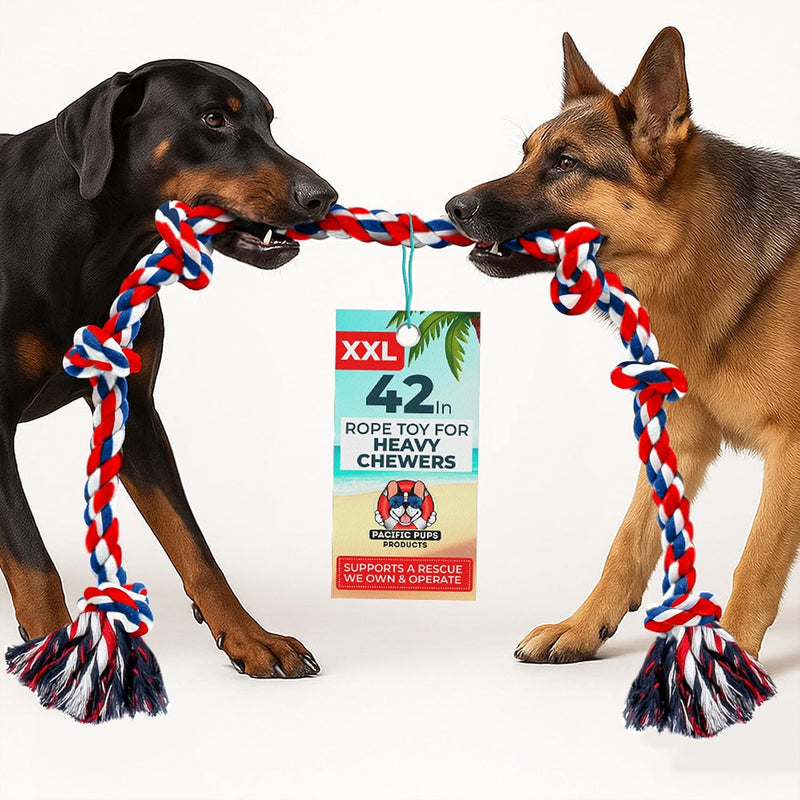 Pacific Pups Products Giant Dog Rope Toy - Red / 1 Pack