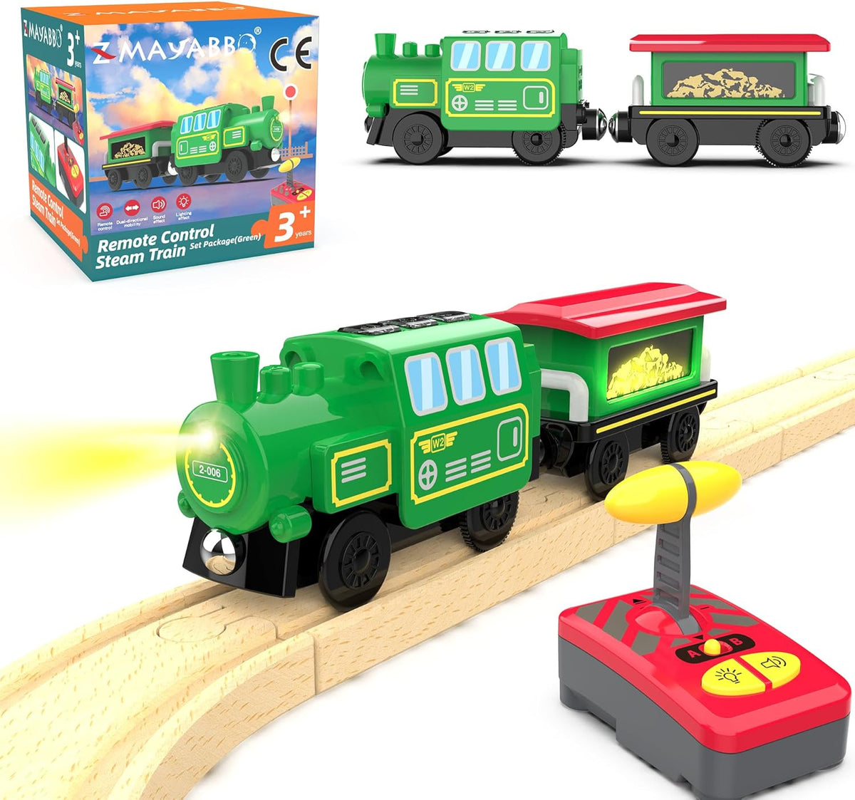 Wooden Train Accessories Battery Operated Locomotive Train
