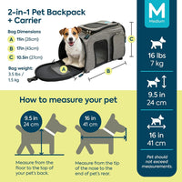 Sherpa 2-in-1 Medium Pet Backpack & Carrier - Duffel Pet Backpack / 17.0"L x 10.5"W x 11.0"H - image 3
