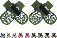 Anti Slip Dog Socks to Prevent Licking Paws - XX-Small (4 Count) / Army Green