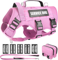 WINSEE Tactical Dog Harness with Dog Leash - X-Large / Pink