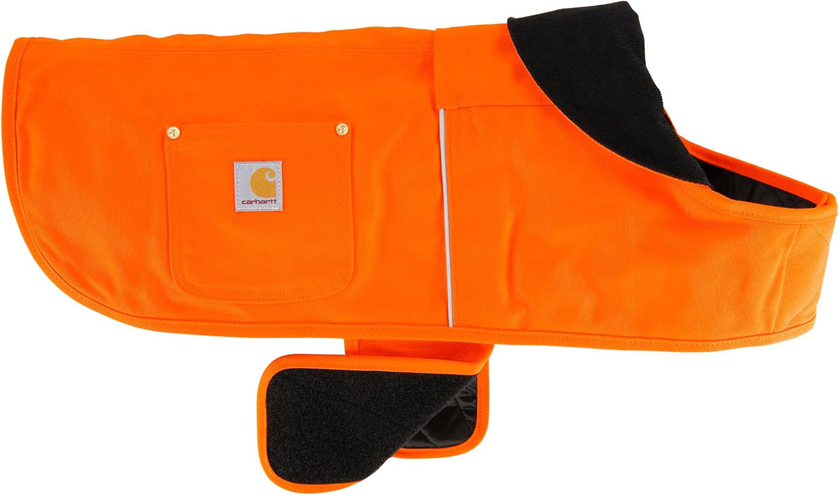 Carhartt Firm Duck Dog Chore Coat - Hunter Orange/Brass (Reflective Piping) / Small