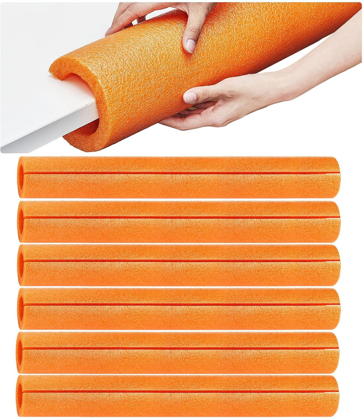 Hanaive jumbo pool noodles, 40 inch hollow EPE foam tubes in black, 4 pack - view 6