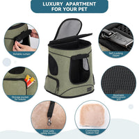 Petsfit Dog and Cat Backpack Carrier, Padded Waist Support - AGreen - image 4
