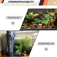 4pcs Rock Terrarium Background, 3D Reptile Tank Background Board - brown-17.7"*11.8"（1pcs） - image 4