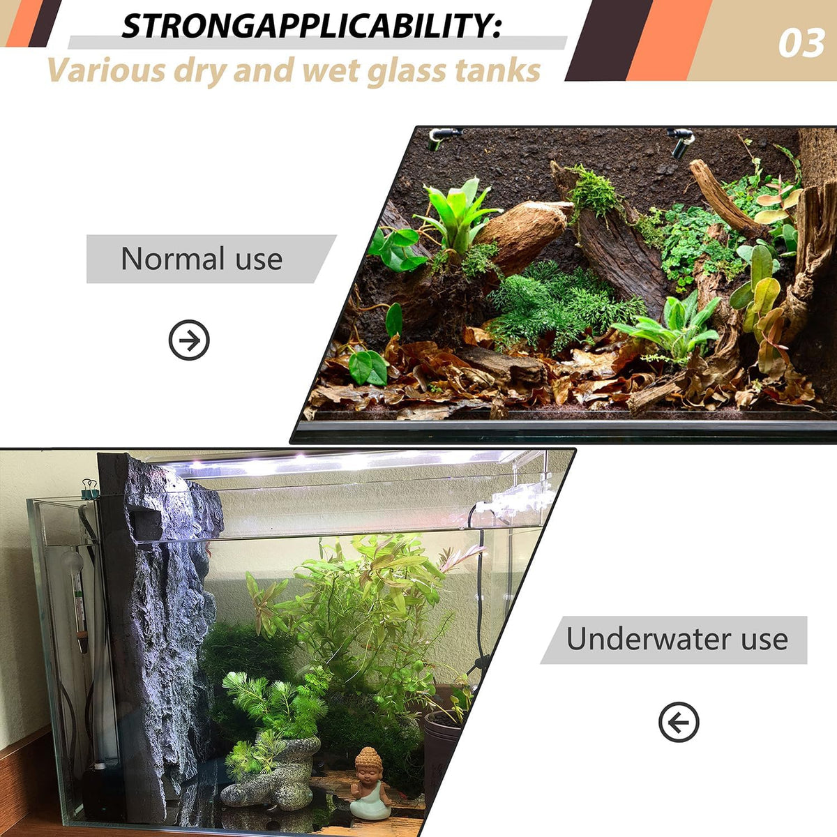 4pcs Rock Terrarium Background, 3D Reptile Tank Background Board - brown-17.7"*11.8"（1pcs） - image 4