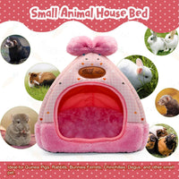 YUEPET Bunny Hideout House, Rabbit Bed - Pink Grid - image 3
