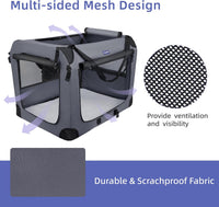 Portable Collapsible Dog Crate - Gray / 40.0"L x 27.0"W x 27.0"H - image 4