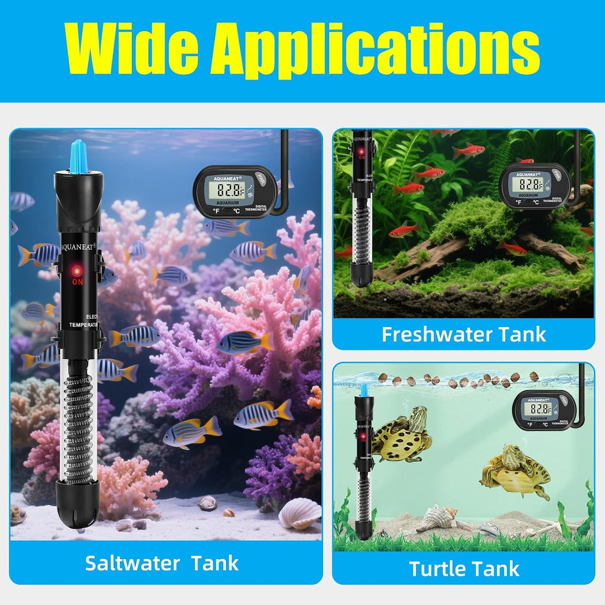 AQUANEAT Aquarium Heater, 100W Fish Tank Heater - 50W - image 2