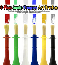 U.S. Art Supply 10-Piece Thick Paint Brush Set - Jumbo Tempera - image 2