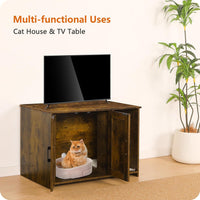 Cat Litter Box Enclosure, with Scratching Mat - Rustic Brown / 31.5"L x 19.7"W x 21.7"H - image 3