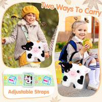 CatchCute cow plush crossbody bag for kids with horns, ears and adjustable strap - view 3