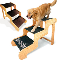 Dog Stairs for Small Dogs - Extra Wide 3-Step Natural / 3.0 / Extra Wide 3-Step 35.5x18x24 inch