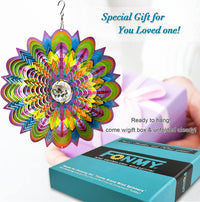 FONMY Wind Spinner Mandala Starry Sky 12 inch 3D Stainless Steel - 12inch / Mgb05 - image 2