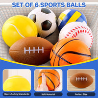 ShyLizard 6-piece soft foam sports balls for toddlers with mesh bag - view 3