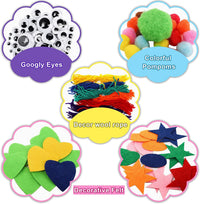 TOPZEA hand puppet making kit with 12 colorful pre-sewn felt puppets, googly eyes and pompoms - view 2