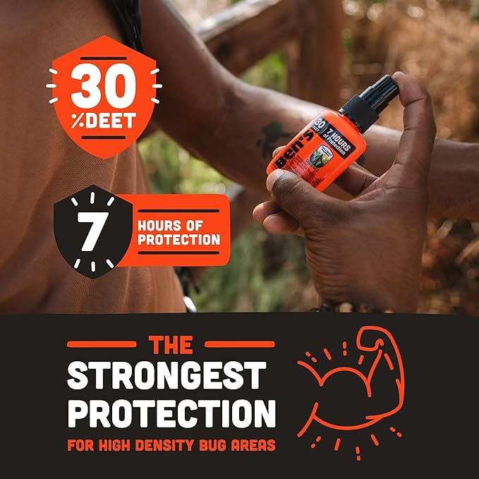 Ben's Tick & Insect Repellent - Travel Size Bug Spray with 30% DEET for Mosquitoes, Ticks & More - Up to 7 Hours of Protection - Fragrance-Free - 1.25 Fl Oz (4 Pack)