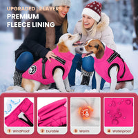 Winter Dog Coat with Harness Built in Waterproof Dog Jackets Warm Pet - Pink / S(Suggest 2-3 lbs) - image 2