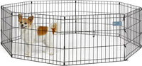 MidWest 30-Inch Exercise Pen, Single Door, 16 Sq Ft Play Area – Essentials for Dogs - Black No Door / 18"H