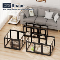 Jalove 12PCS Dog Playpen Clear Puppy Playpen Indoor - Black / 8 / 24inch - image 4