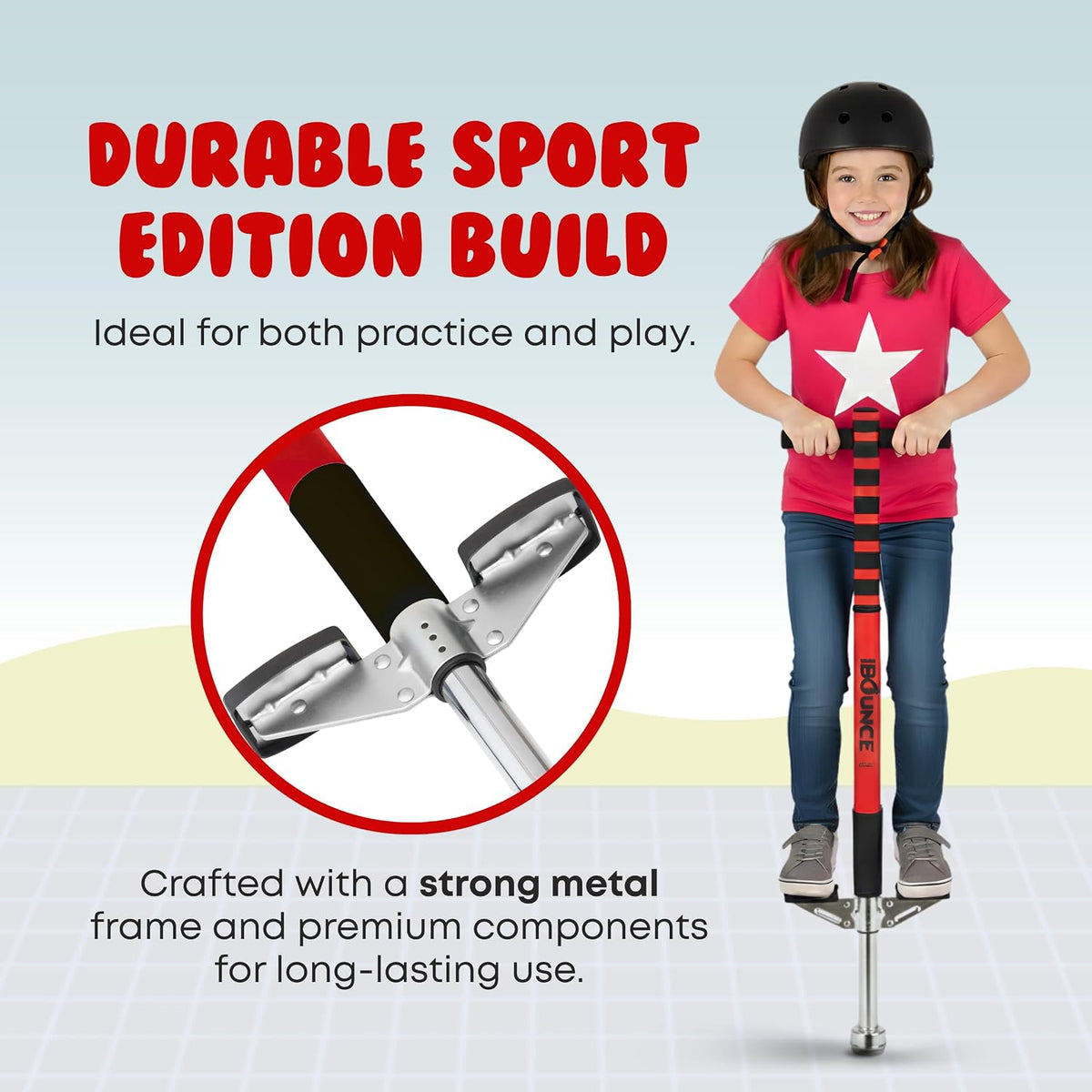 New Bounce Pogo Stick for Kids - Black & Red - image 4