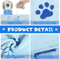 Chumia 4 Pcs Dog Towels for Drying Dog Puppy Bulk Microfiber - 24 x 40 Inch / Light Blue - image 3