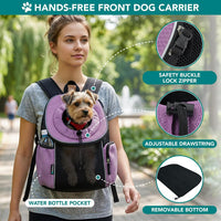 PetAmi Dog Carrier Backpack, Hands Free Front Pet Carrier - Purple / 16.5"L x 10.0"W x 17.0"H - image 3