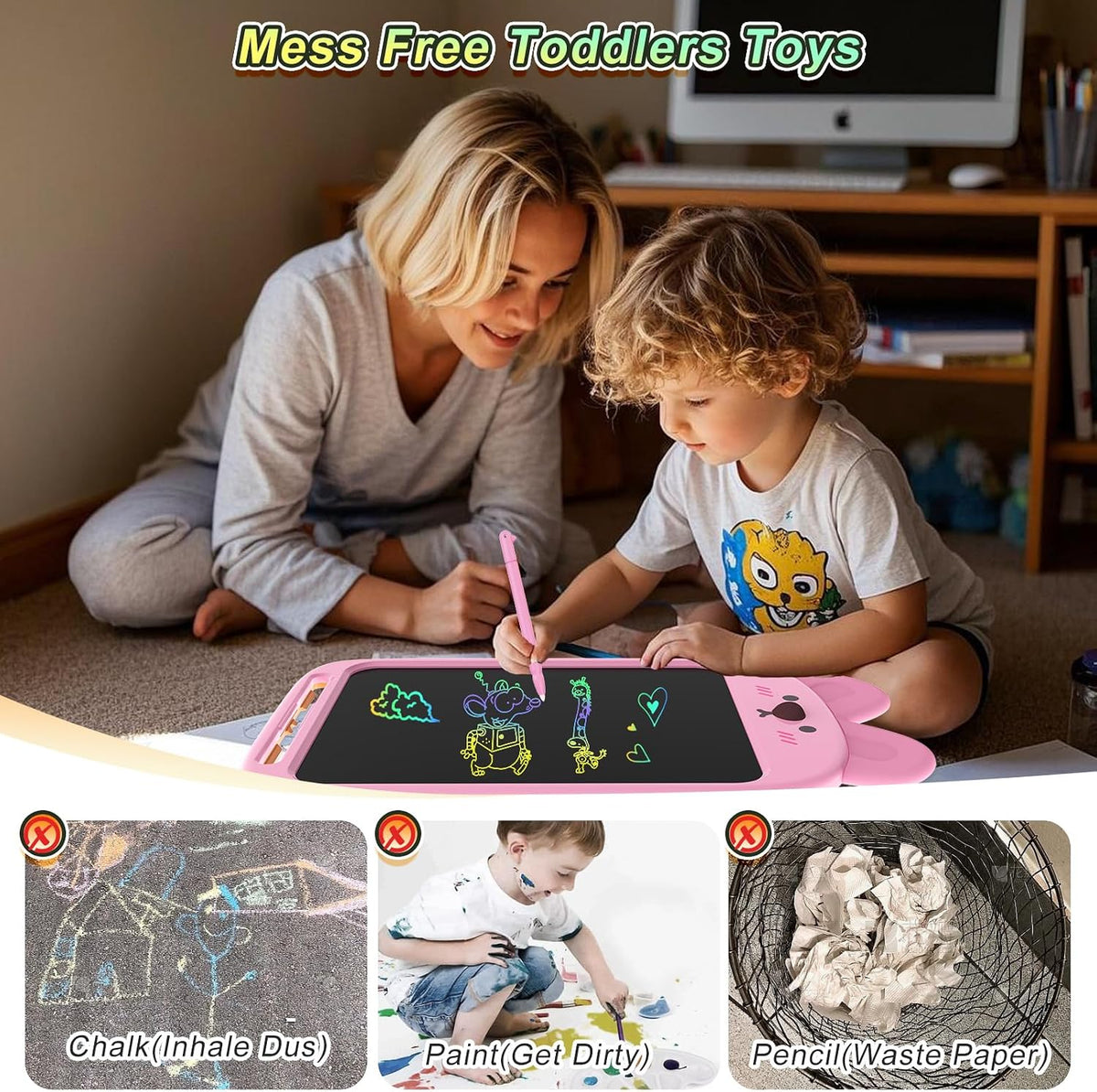 CHAFEGY lion LCD writing tablet for kids, 10 inch colorful doodle board with stylus - view 15