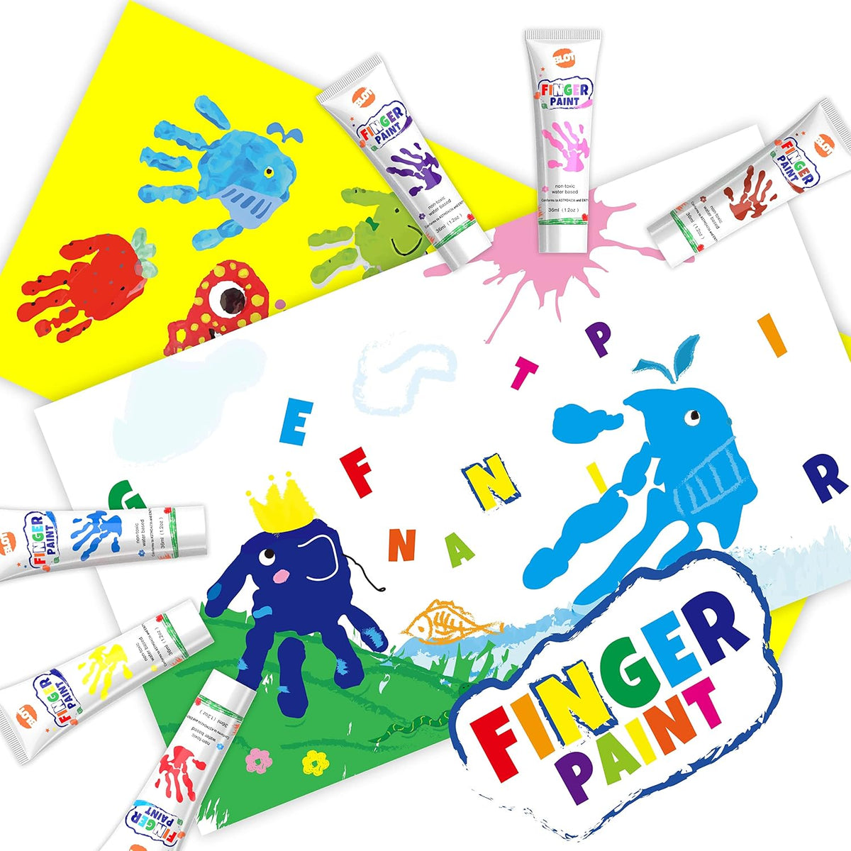 Kids Washable Finger Paint for Toddlers Art Supplies Gift for Baby - image 3