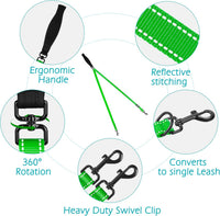 Two Point Control Dog Leash, No Tangle Training Walking Leashes – Essentials for Dogs - Grass Green - image 3