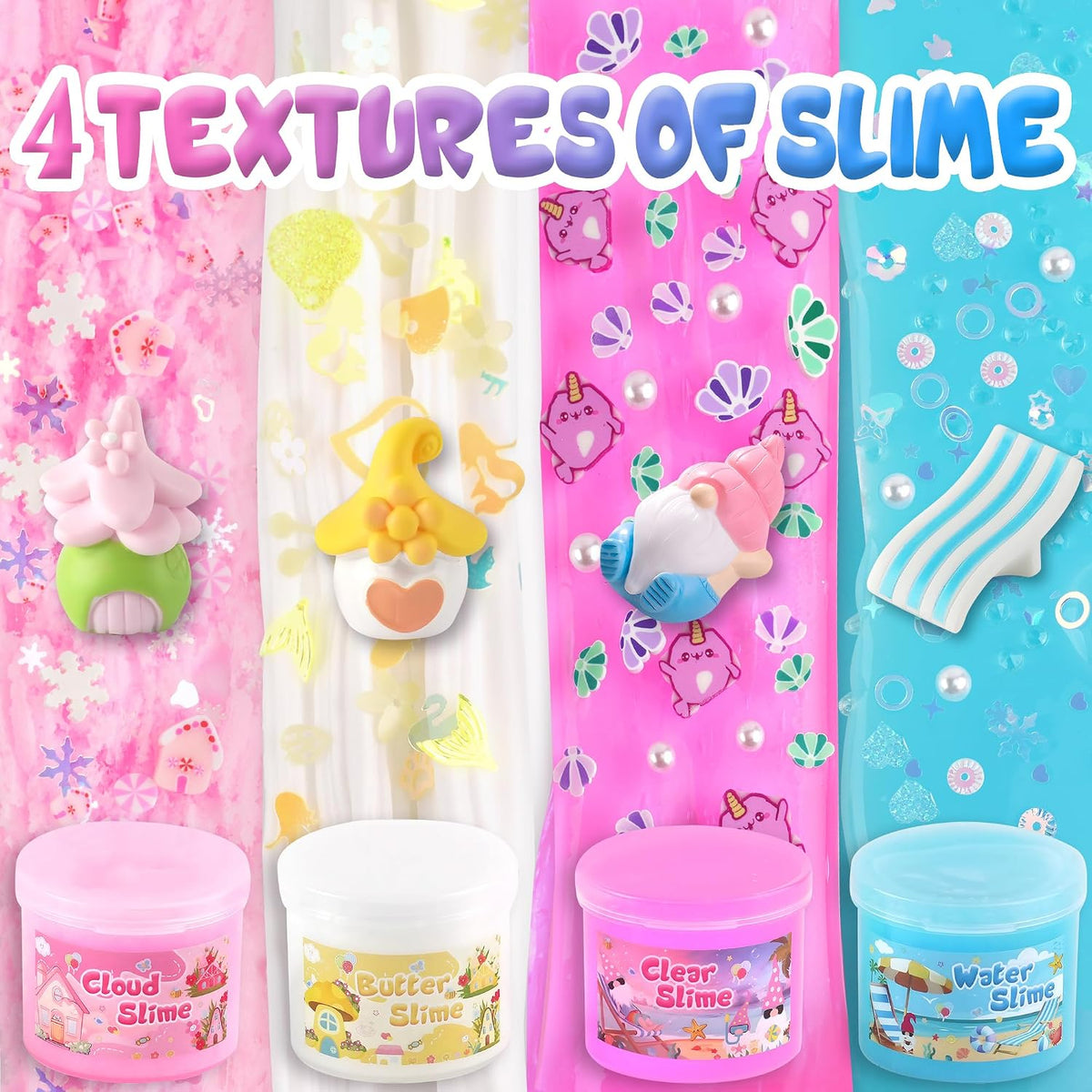 6 Pack Halloween Slime Kit, Cloud Butter Slime for Girls Boys – Fun for Kids & Family - Mermaid Gnome - image 4