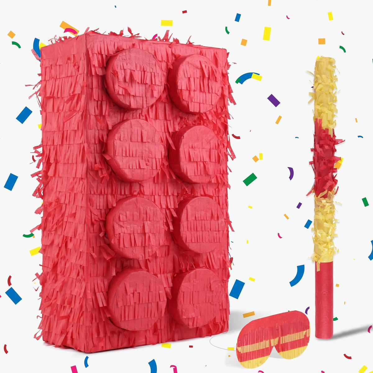 Mushroom Pinatas Bundle with a Blindfold and a Bat - Block