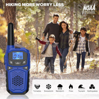 Rechargeable Walkie Talkies 3-Pack for Kids & Adults – Long Range 2-Way Radios with NOAA Alerts