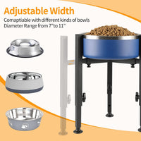 PROERR Single Dog Bowl Stand - Adjustable Wide 7"-11" Height: 8.5"-14.5" - image 3