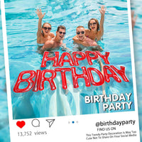 Shappy Happy Birthday Pool Floats Balloon – Fun for Kids & Family - Red / 20'' / Sequins - image 3
