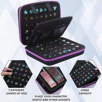 Aoriher 1 Pcs Dice Case with Removable Slotted Tray - Red,Purple - image 4