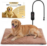 Cat Heating Pad, Heated Cat Bed, 5 Temps & Timer - Brown / XL: 31.5" x 23.4"