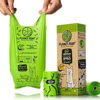 PLANET POOP Home Compostable Dog Poop Bags Extra-long with Handles - 60 Count (Pack of 1)