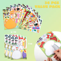JOYIN 36 Sheets 9"x6" Make a face Stickers for Kids - Farm - image 2
