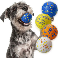 Dog Balls, Indestructible Dog Tennis Balls for Aggressive Chewers – Essentials for Dogs - Blue, Orange, White & Yellow (4-Pack) / Small (2.5" diameter)