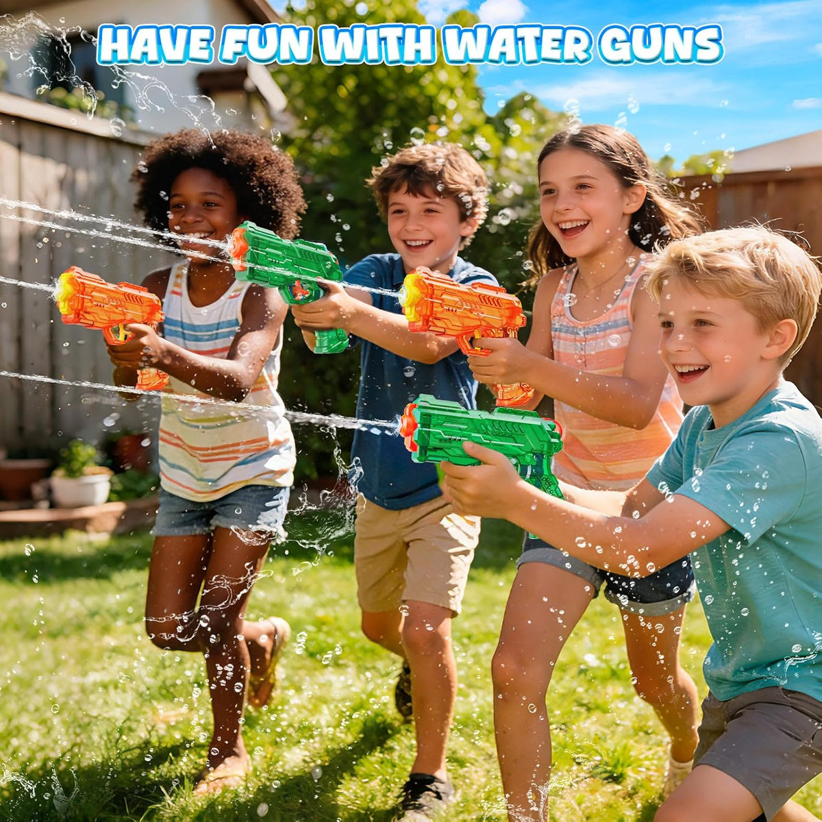 JouJueBoo 2 pack water guns for kids with clear 180cc tanks, blue and green - view 5