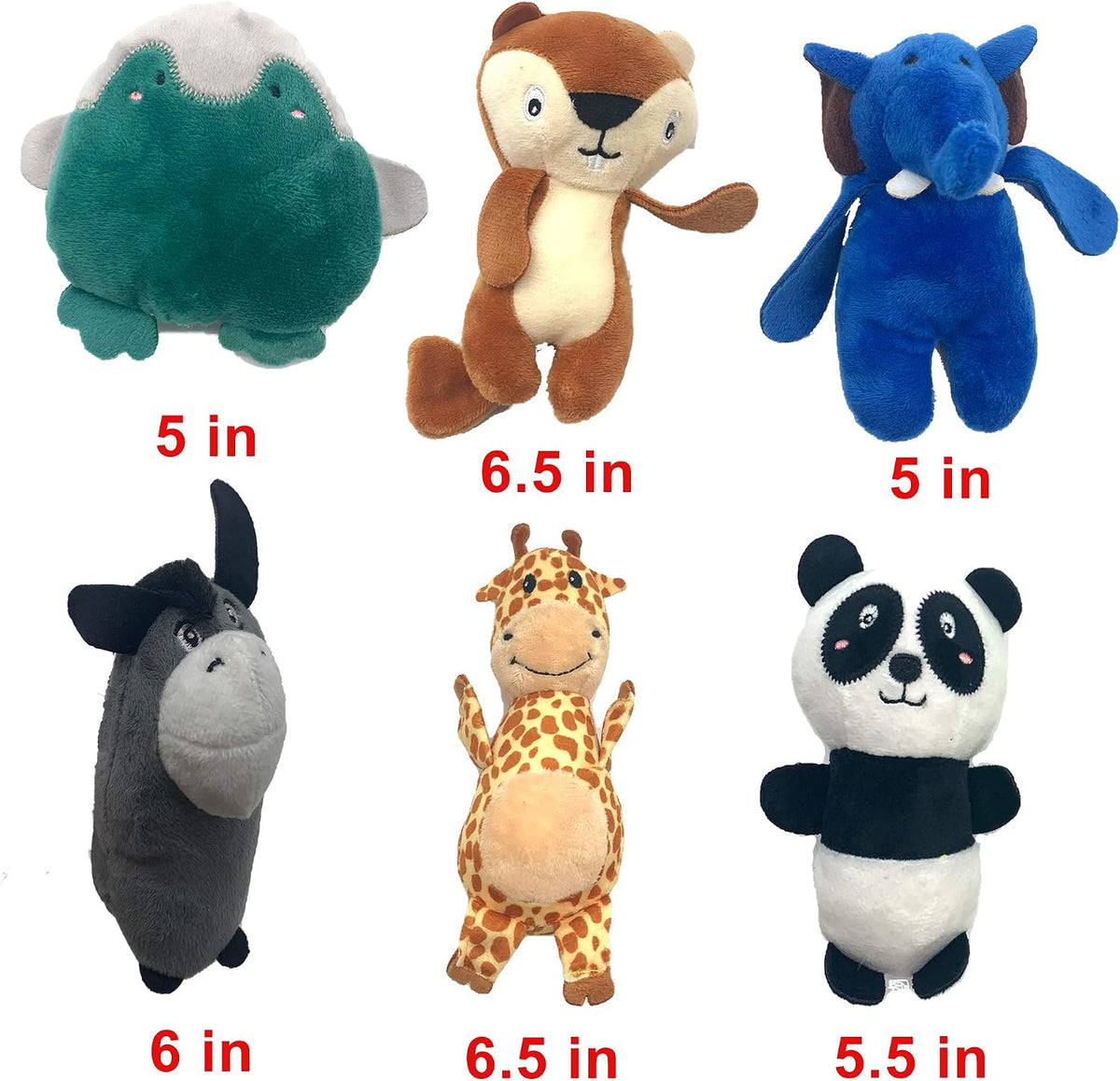Jalousie 12 Pack Plush Animal Dog Toy - 12 Pack Animals - image 3